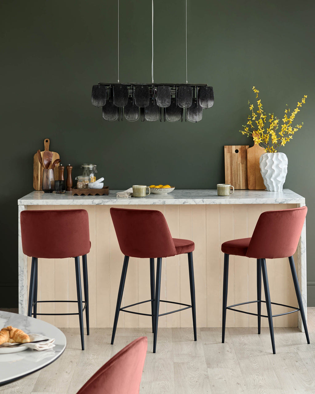 Tabouret de bar rouge caramel Trinny