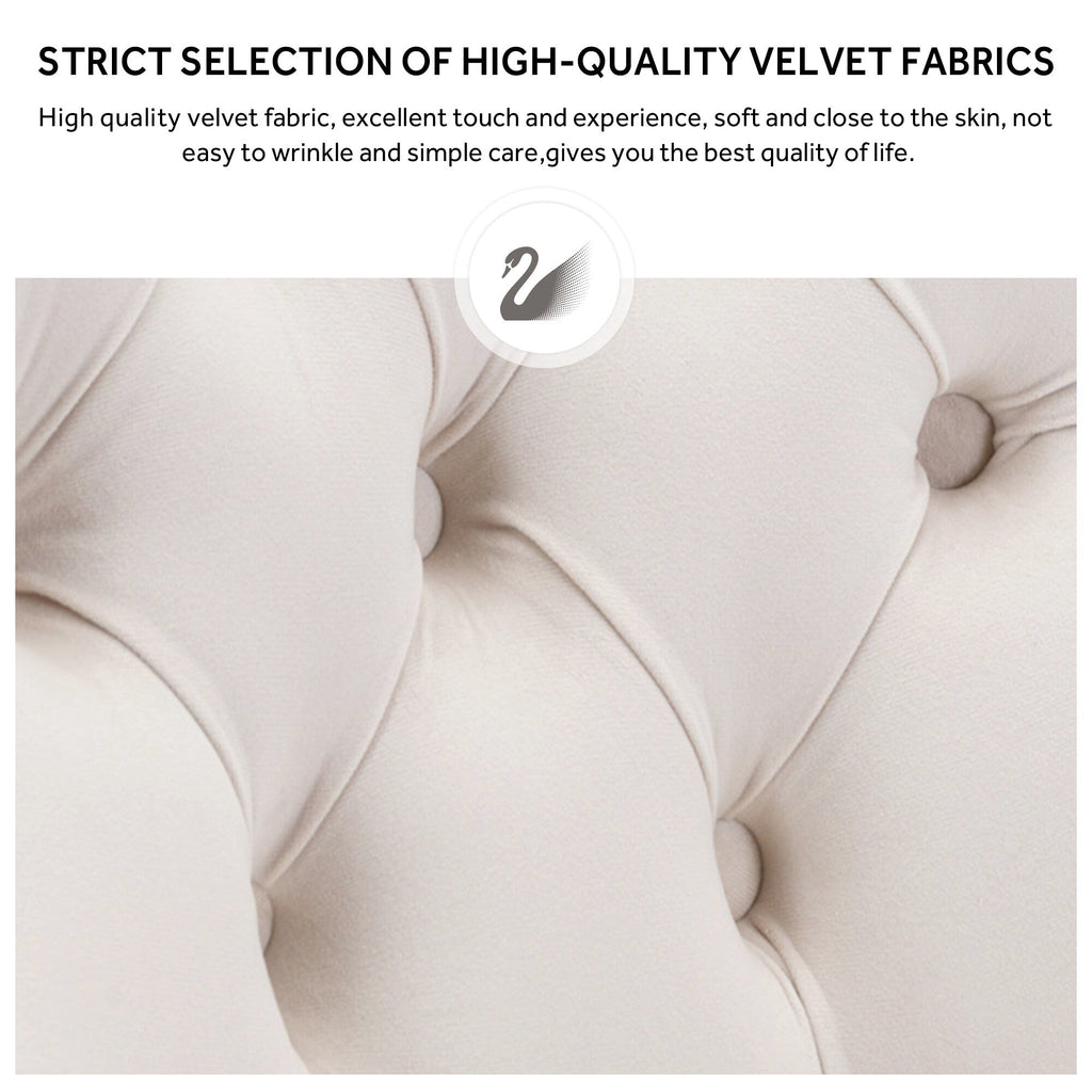 Chaise de salle à manger capitonnée en velours avec pieds en bois massif, lot de 6