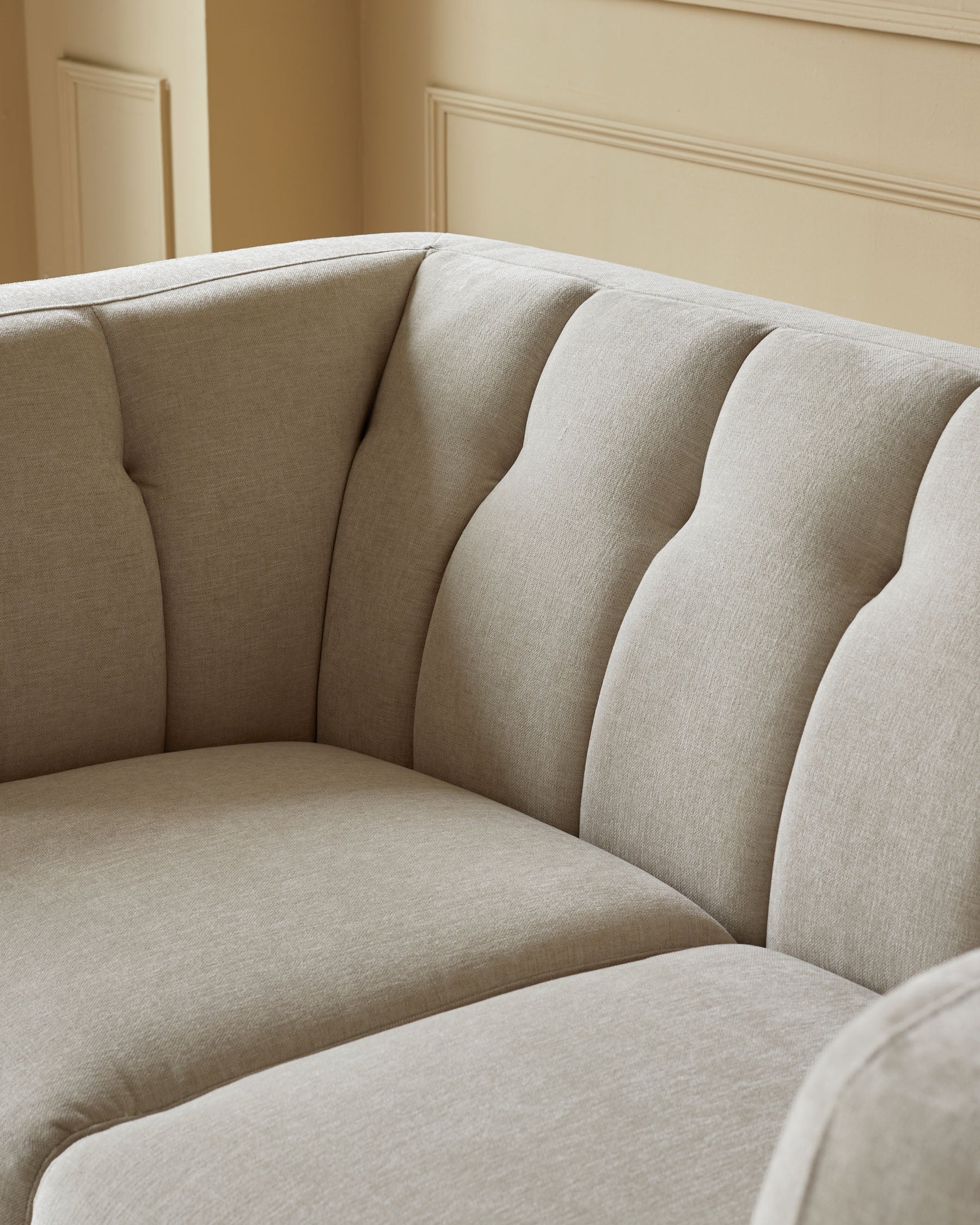 Canapé 2 places Valentina en chenille champagne