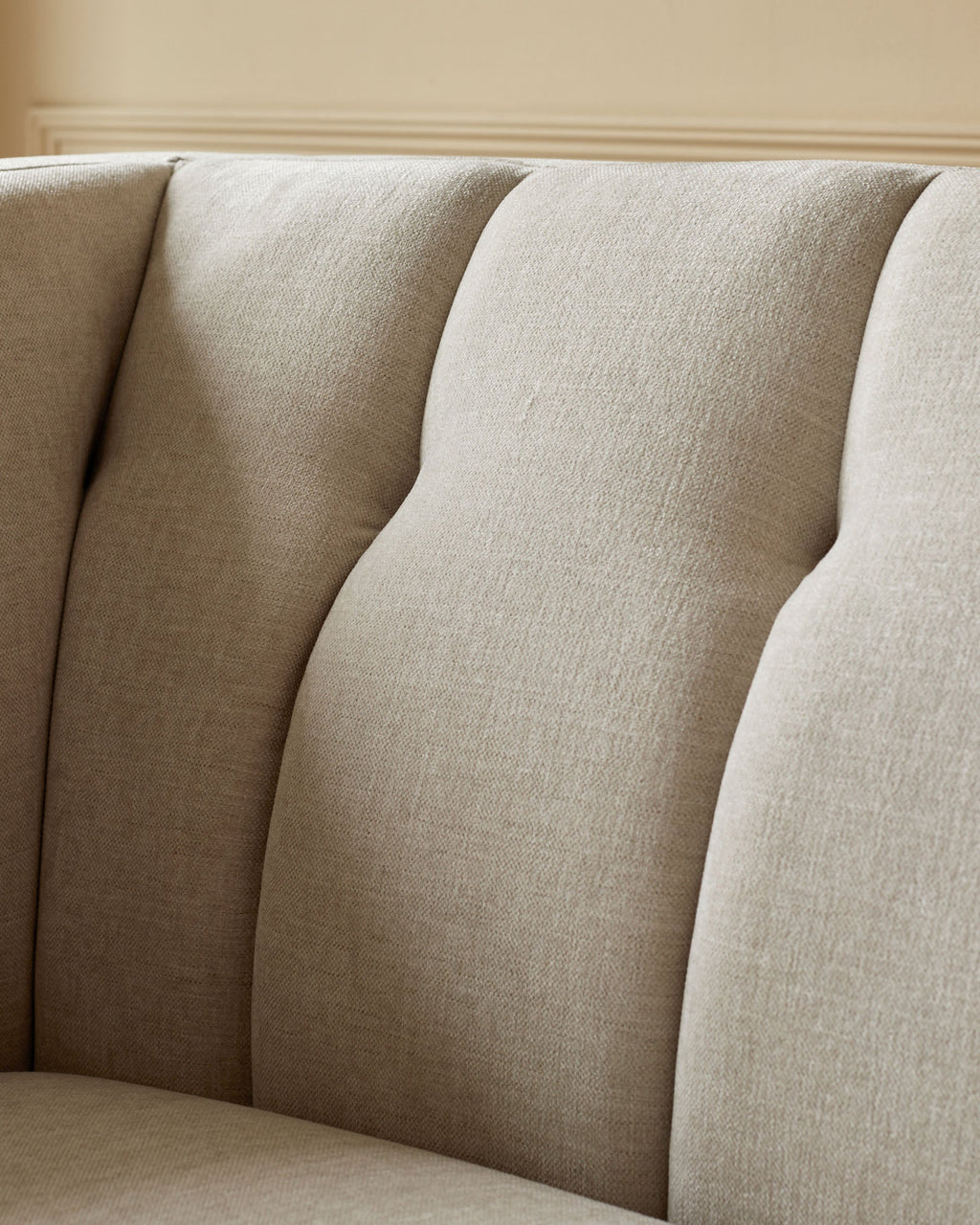 Canapé 2 places Valentina en chenille champagne