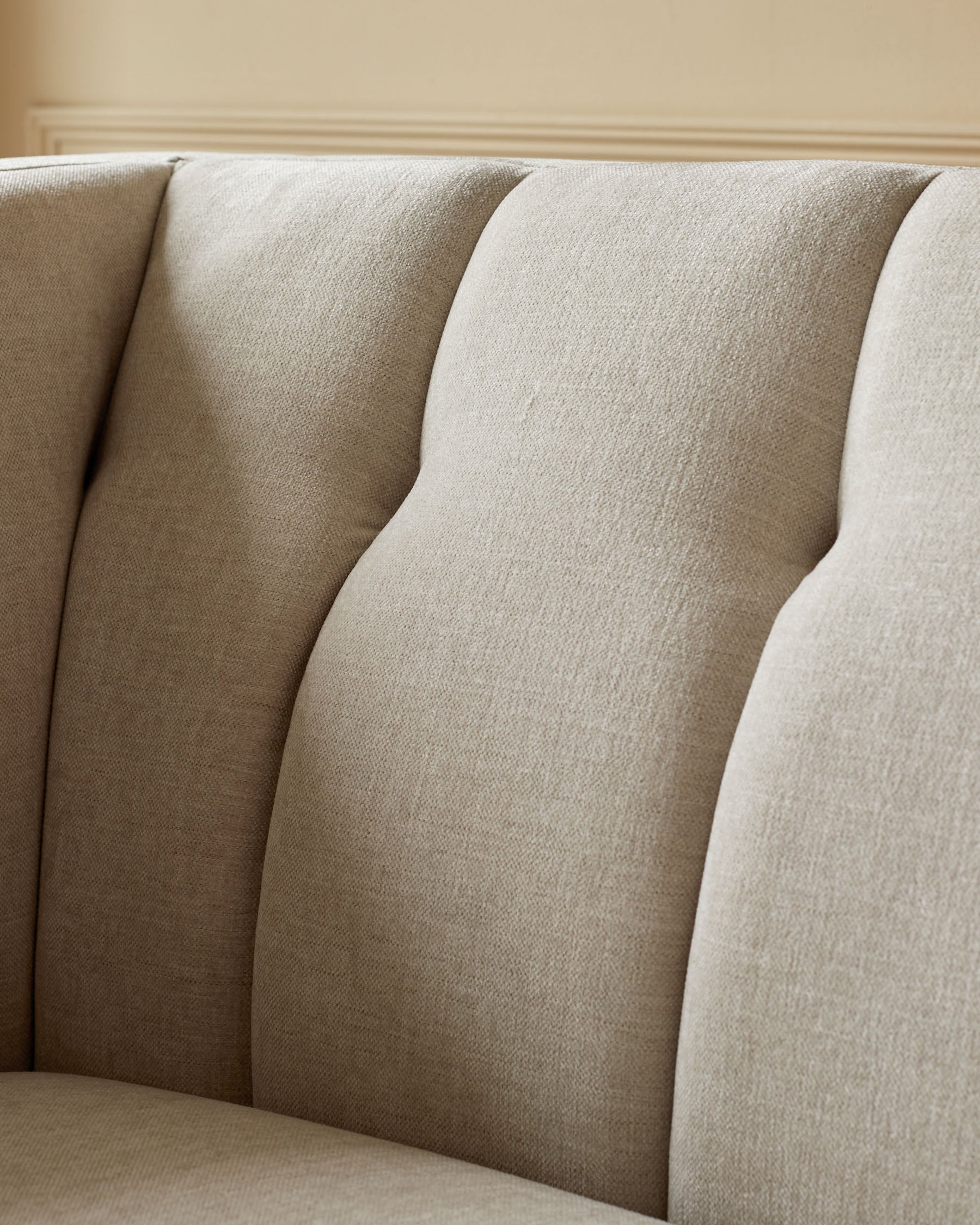 Canapé 2 places Valentina en chenille champagne