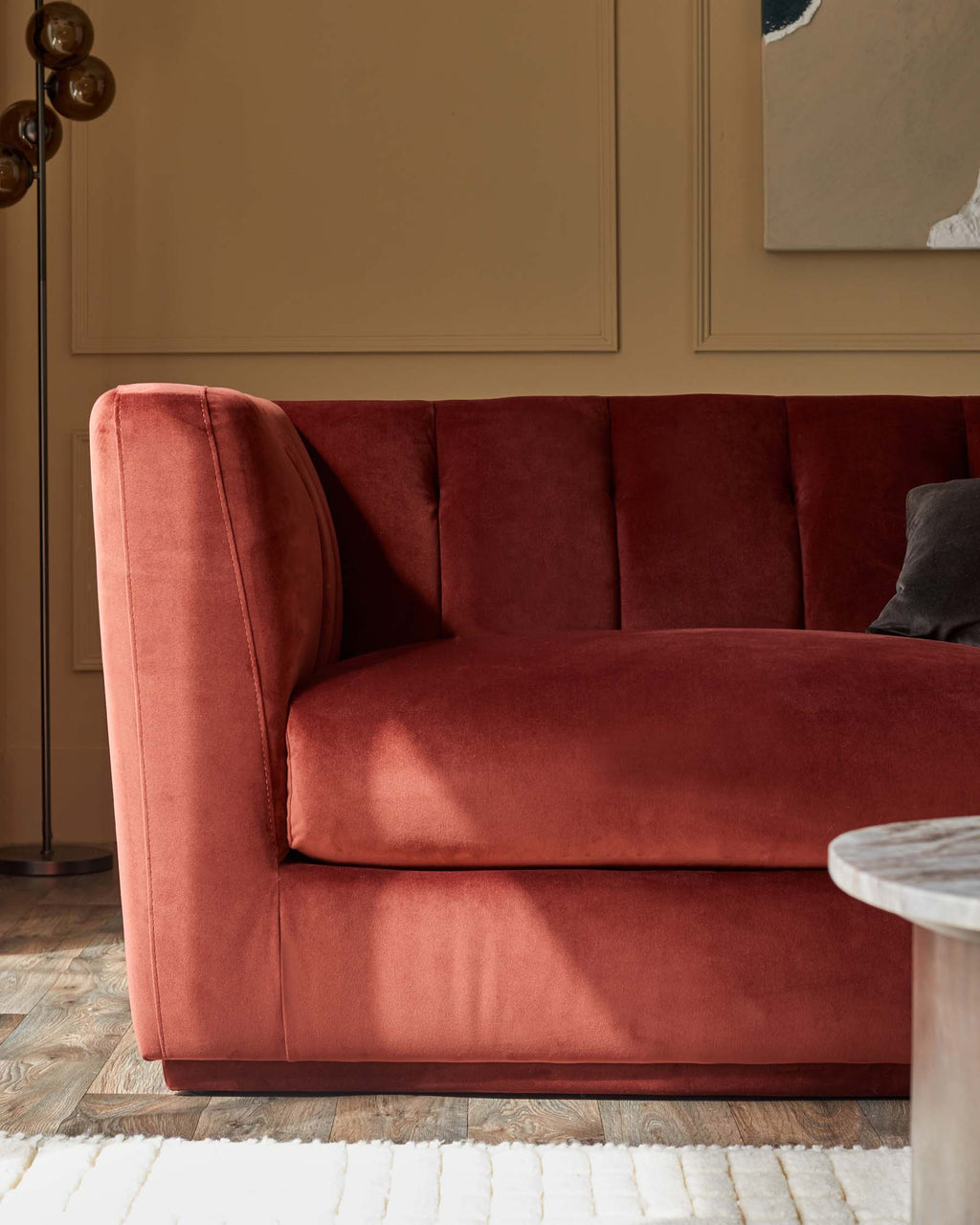 Canapé 2 places Valentina en velours rouge