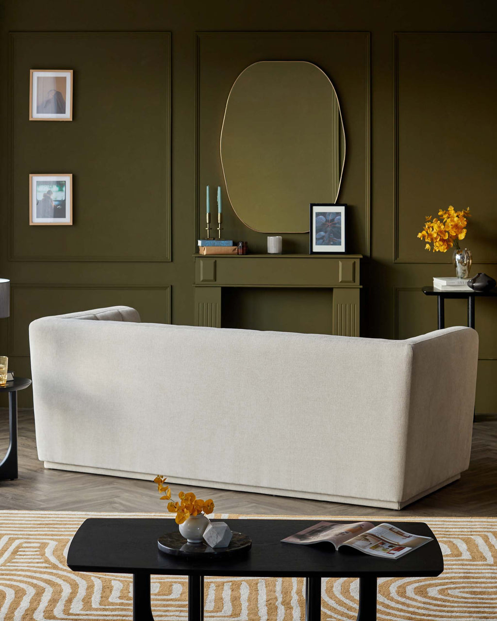 Canapé 3 places Valentina en chenille champagne