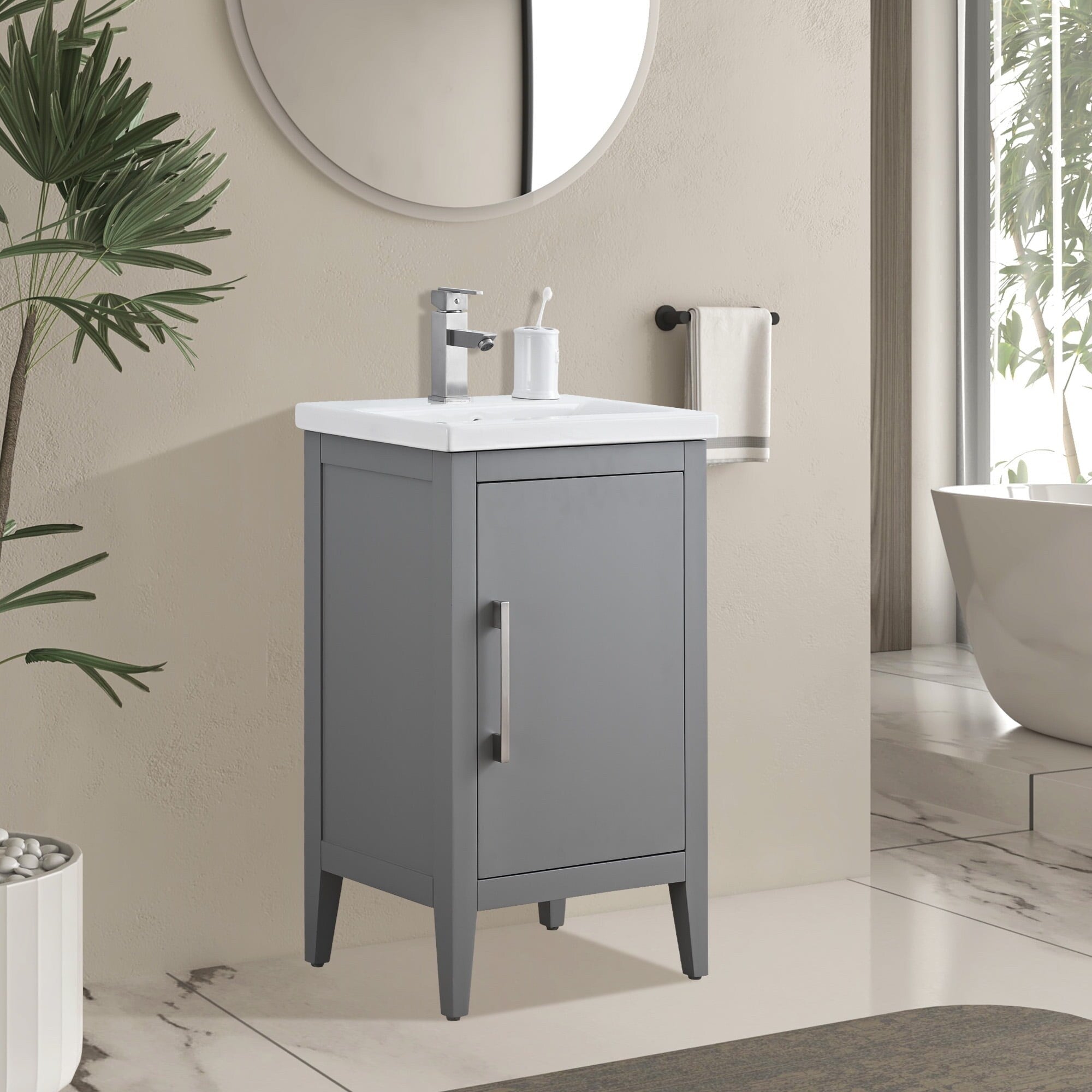 Meuble-lavabo simple Vanity Art 20, 24 ou 30 avec dessus en céramique