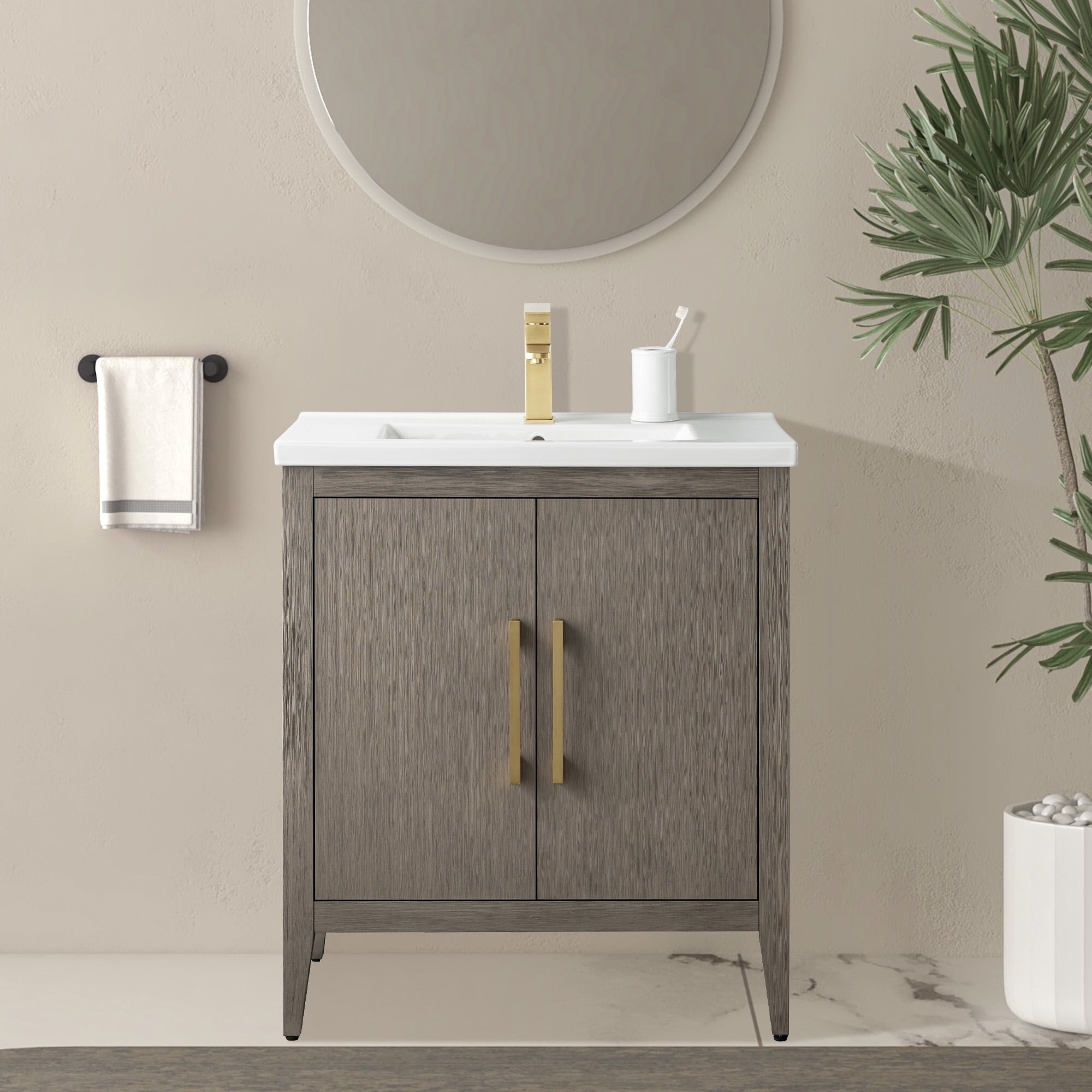 Meuble-lavabo simple Vanity Art 20, 24 ou 30 avec dessus en céramique