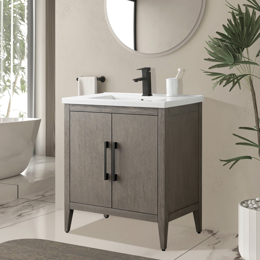 Meuble-lavabo simple Vanity Art 20, 24 ou 30 avec dessus en céramique