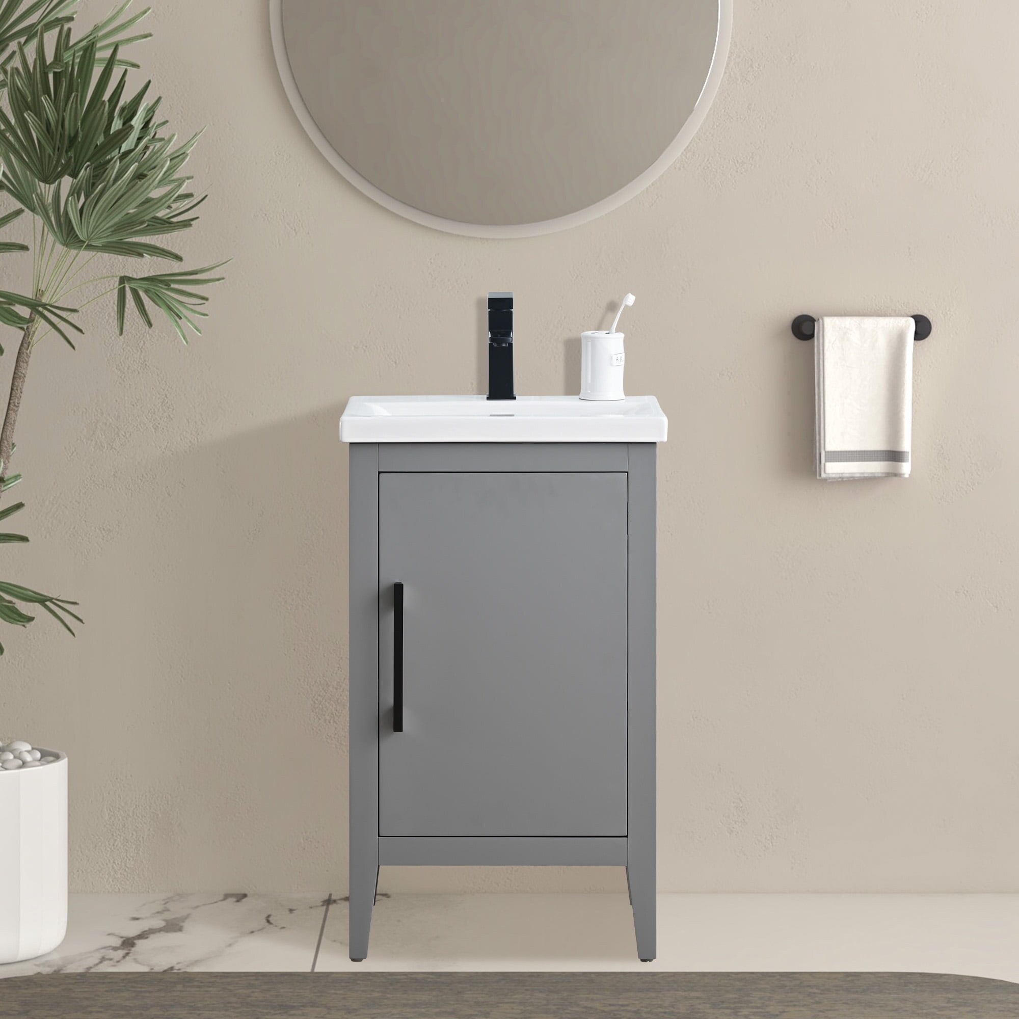 Meuble-lavabo simple Vanity Art 20, 24 ou 30 avec dessus en céramique