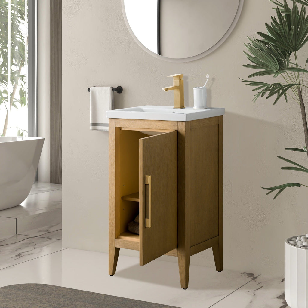 Meuble-lavabo simple Vanity Art 20, 24 ou 30 avec dessus en céramique