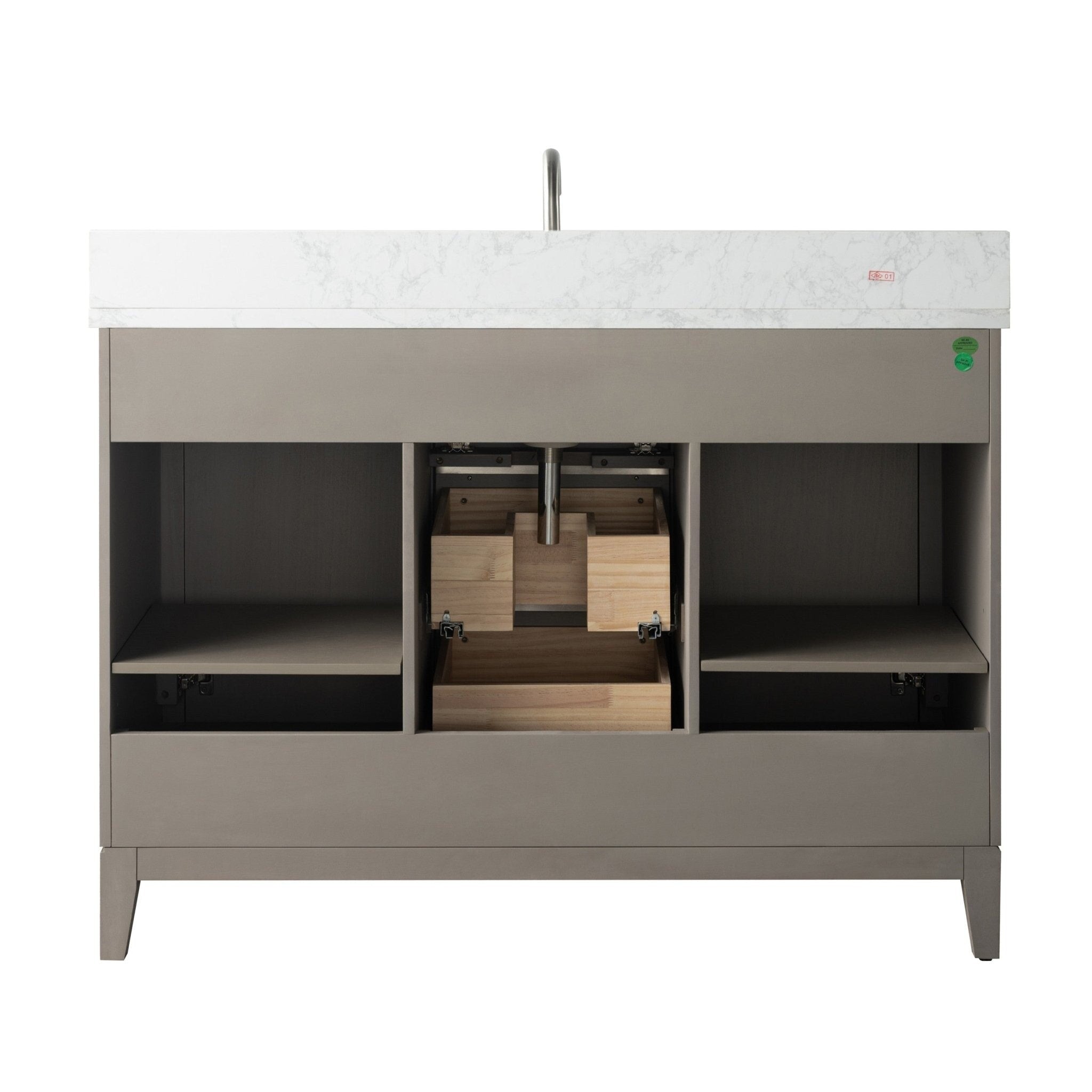 Meuble-lavabo de salle de bain Vanity Art avec lavabo en céramique et plateau en marbre reconstitué