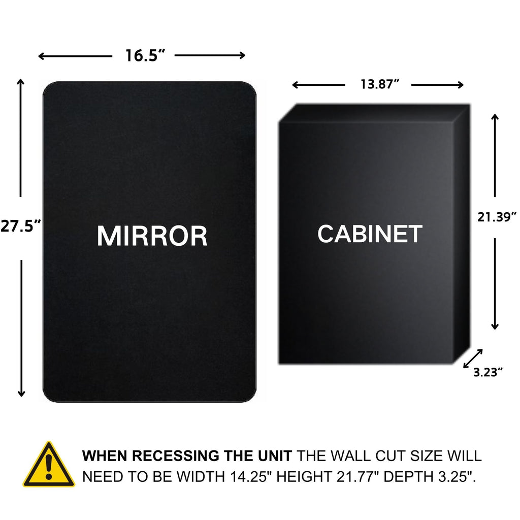 Armoire à pharmacie encastrée TEHOME WH avec miroir et étagères réglables