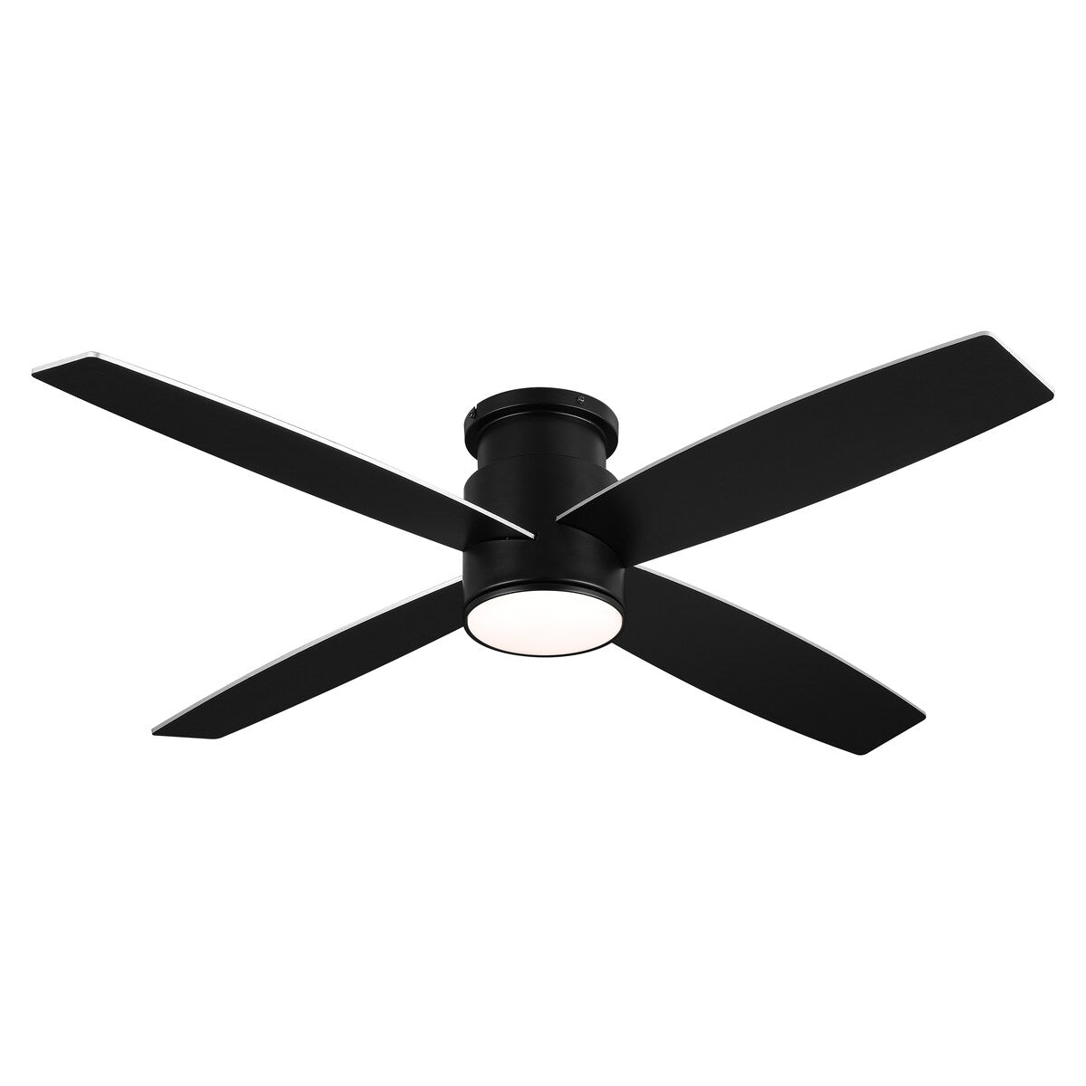 Ventilateur de plafond encastré WINGBO 44/52 pouces avec éclairage et télécommande, 4 pales réversibles