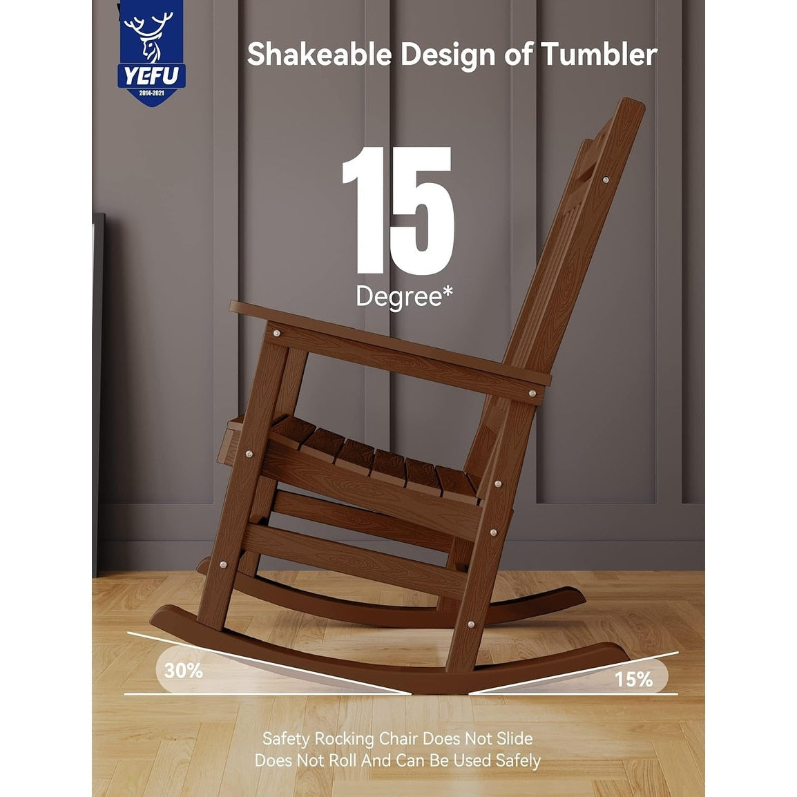 Chaise à bascule d'extérieur toutes saisons WINSOON, lot de 2