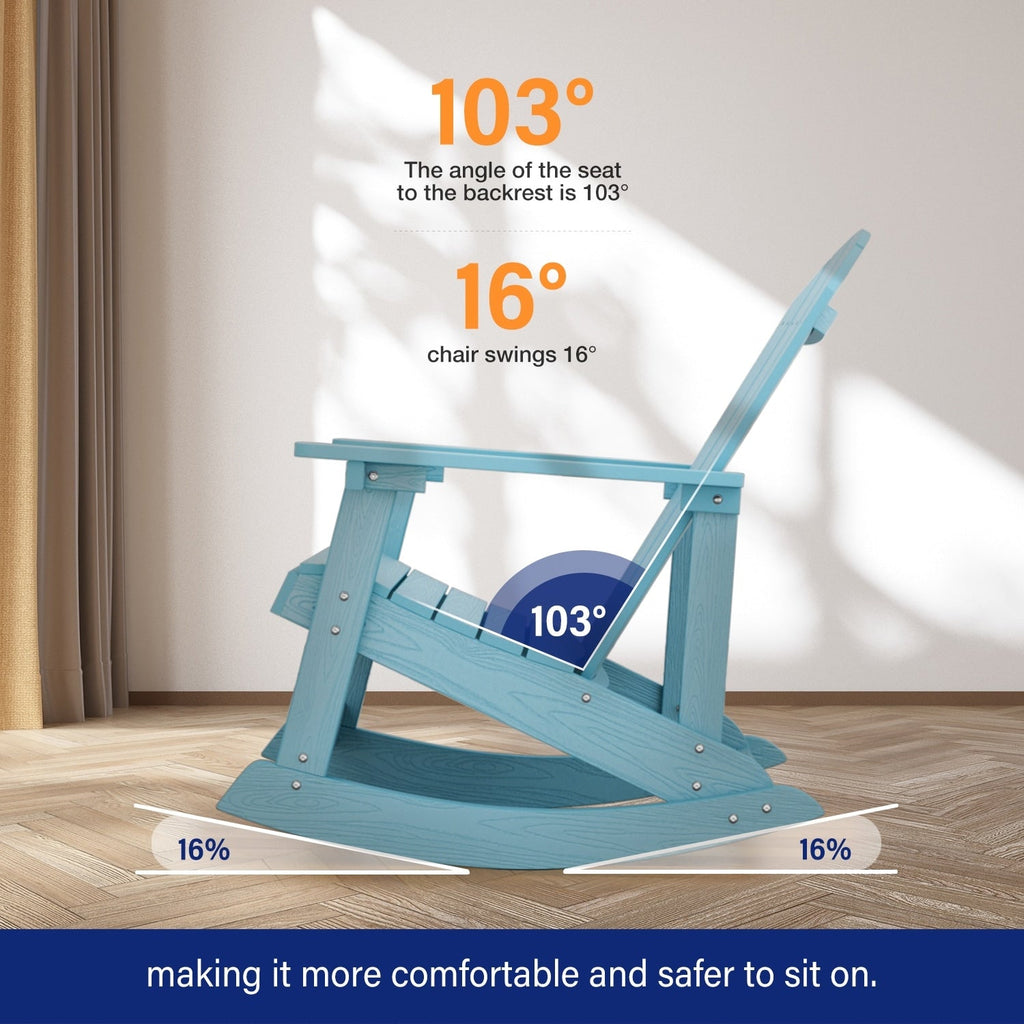 Chaise à bascule d'extérieur toutes saisons WINSOON, lot de 2