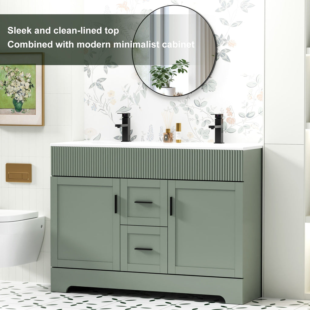 Ensemble de meuble-lavabo Wavy Line 30/36/48 avec lavabo et robinet