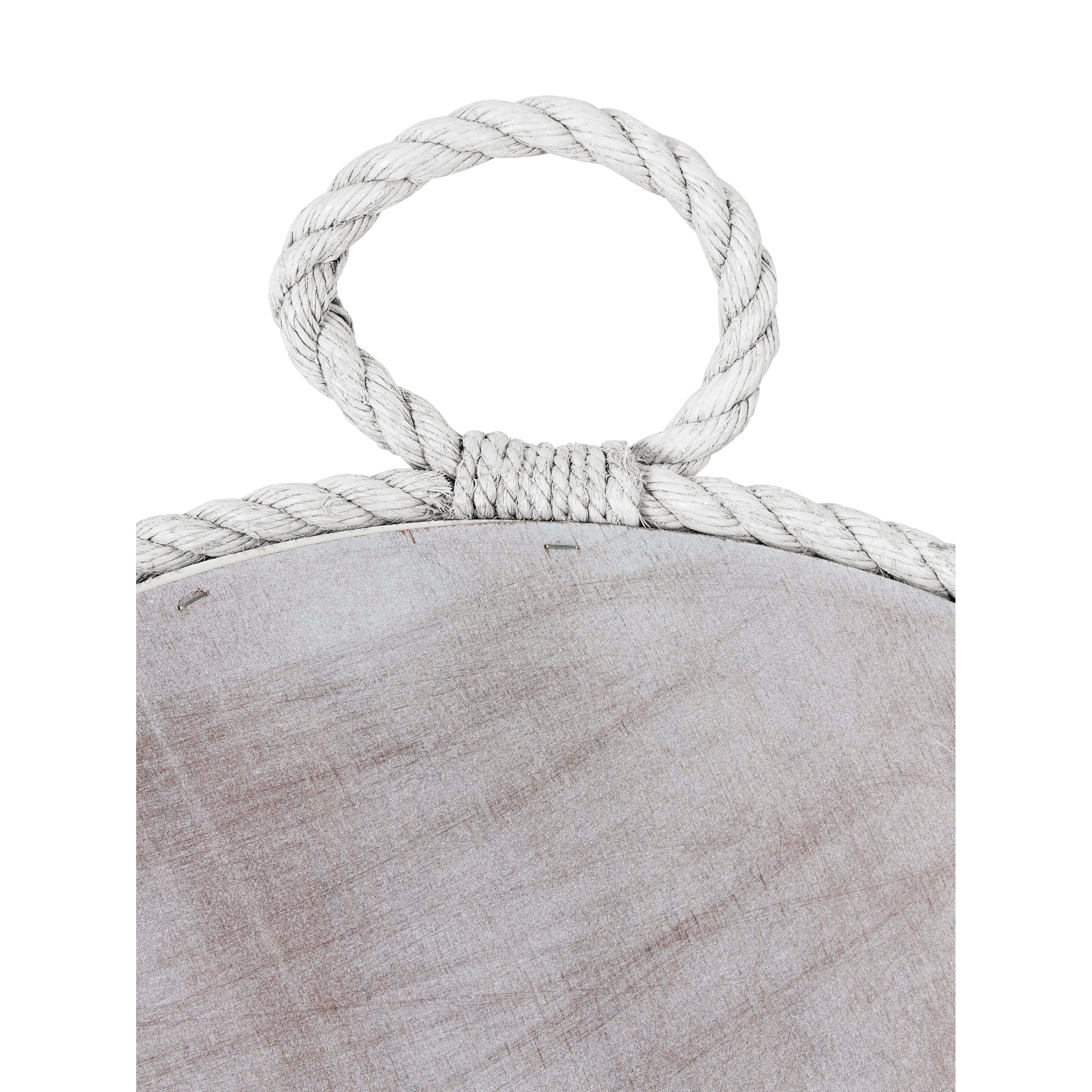 Miroir mural rond en corde de Manille blanche par East at Main