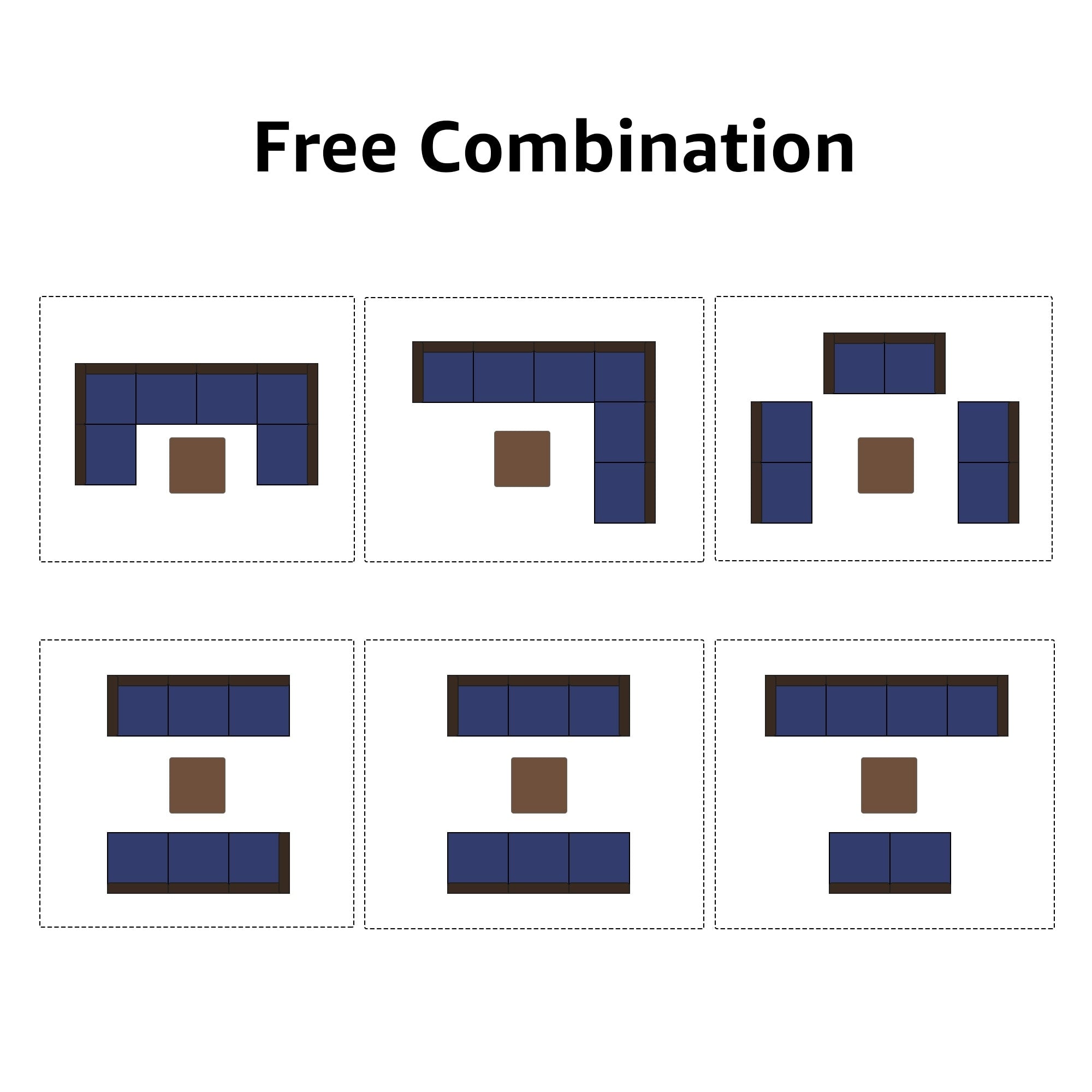 Ensemble de canapés d'extérieur sectionnels rembourrés en osier et acier, 7 pièces