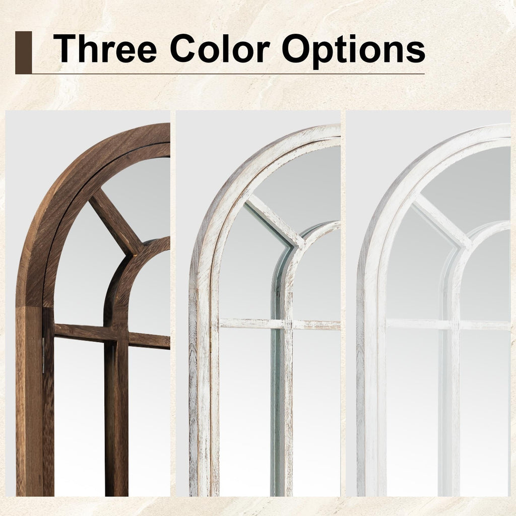 Miroir de fenêtre en bois arqué 71'' L x 31'' l