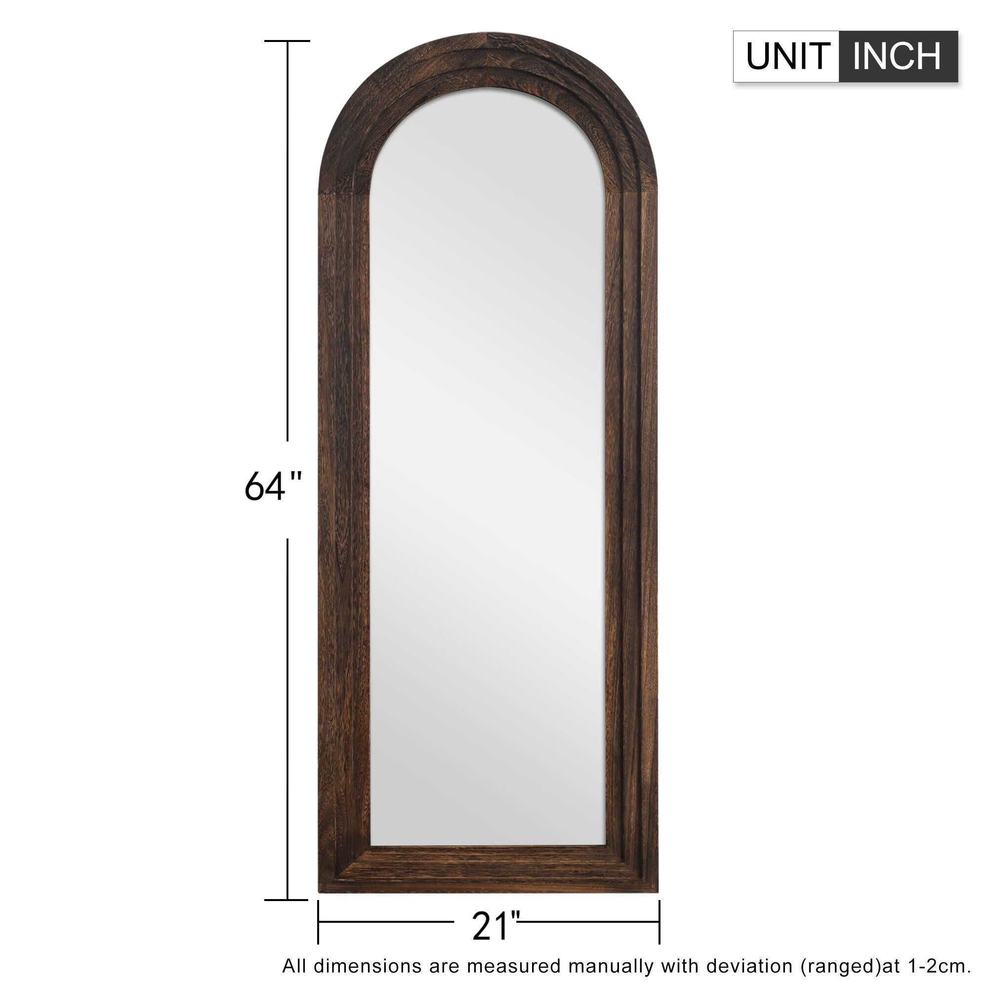 Miroir mural en bois de style échelle - 64 x 21 cm