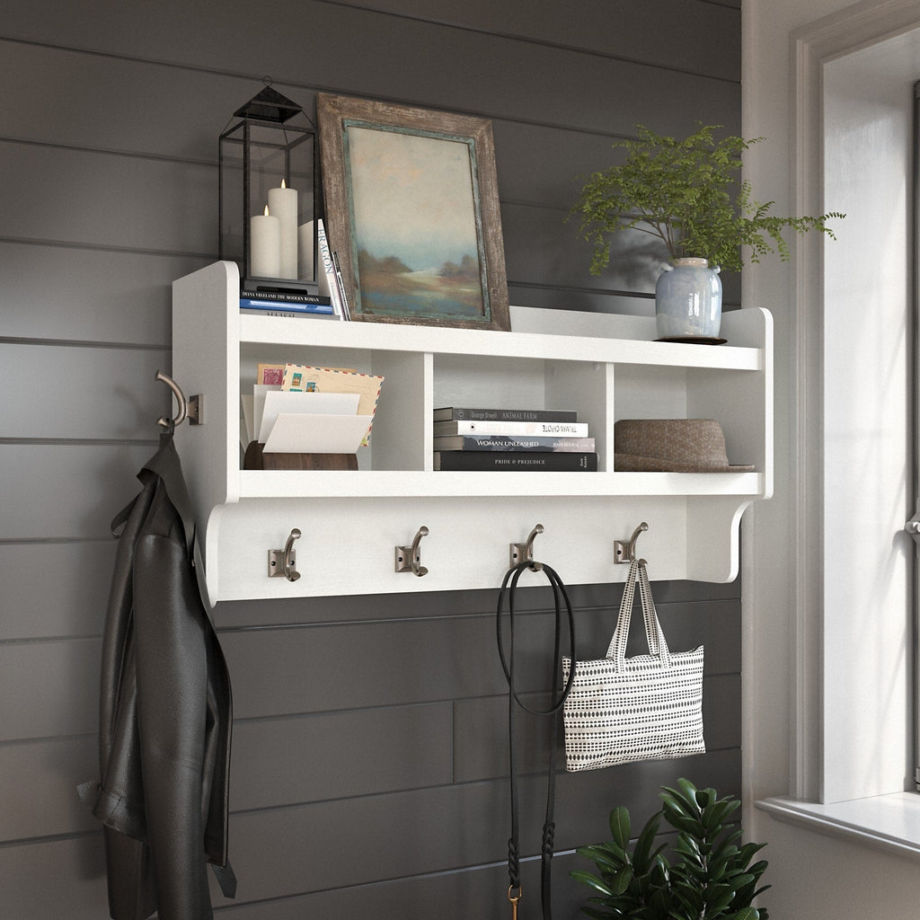 Porte-manteau mural Woodland 40 W avec étagère par Bush Furniture