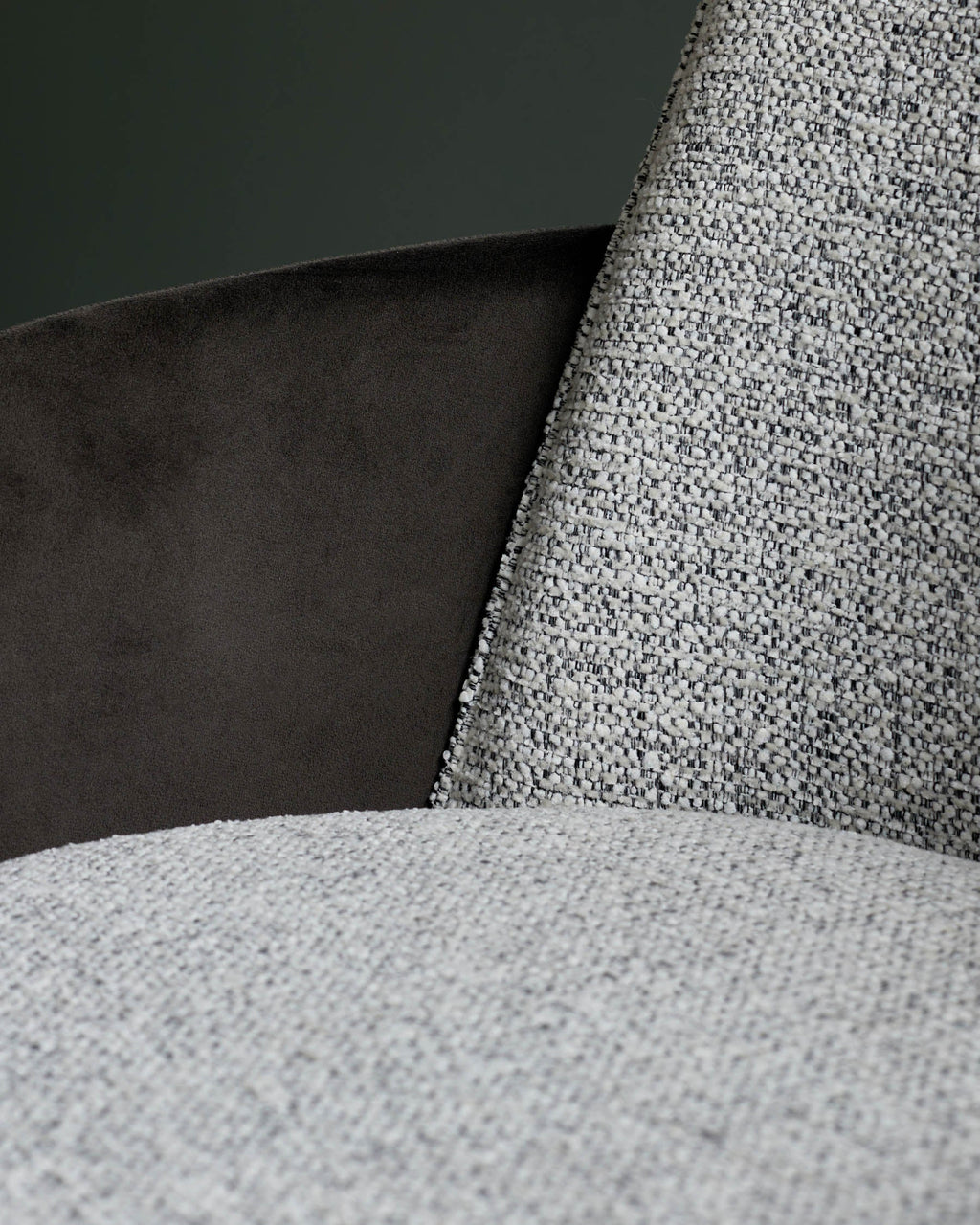 chaise de salle à manger en tissu gris Wren et velours moka