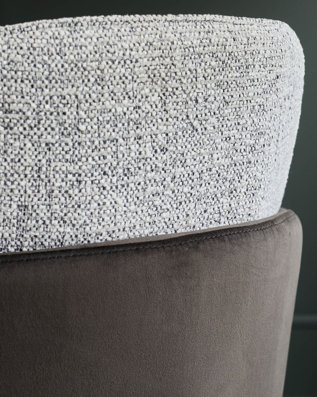 chaise de salle à manger en tissu gris Wren et velours moka