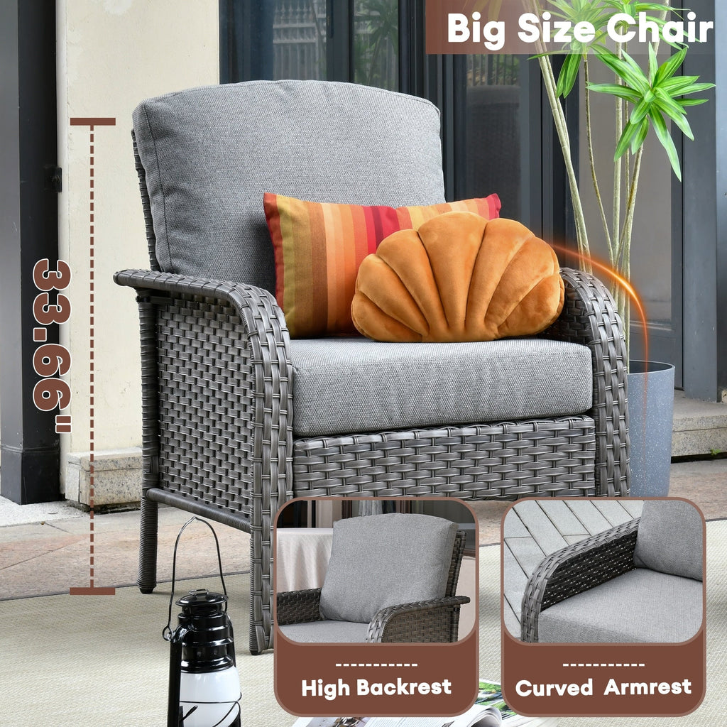 Ensemble de conversation de 4 pièces pour patio extérieur XIZZI avec table