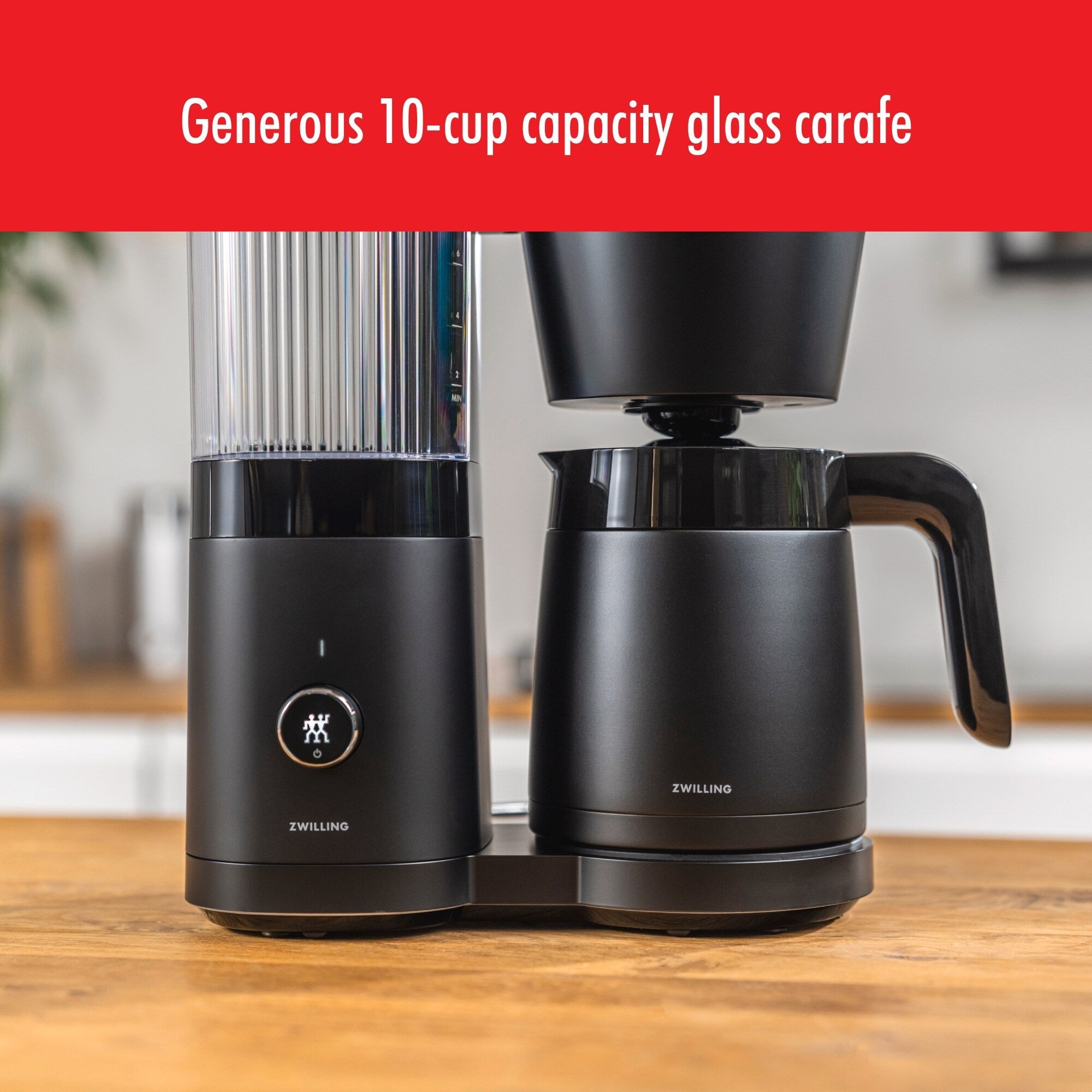 Cafetière filtre ZWILLING Enfinigy avec carafe isotherme 10 tasses, récompensée par la norme SCA Golden Cup - 2,5 pintes