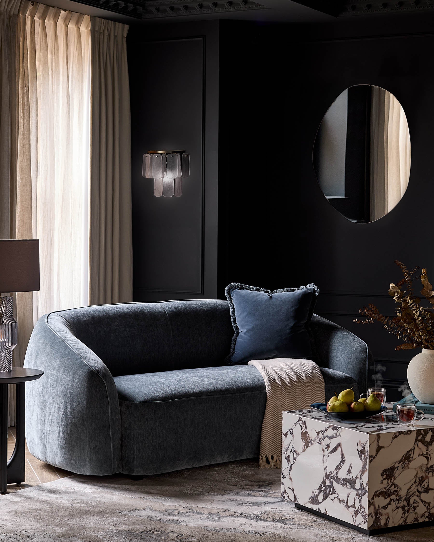 Miroir mural moyen Caspian noir