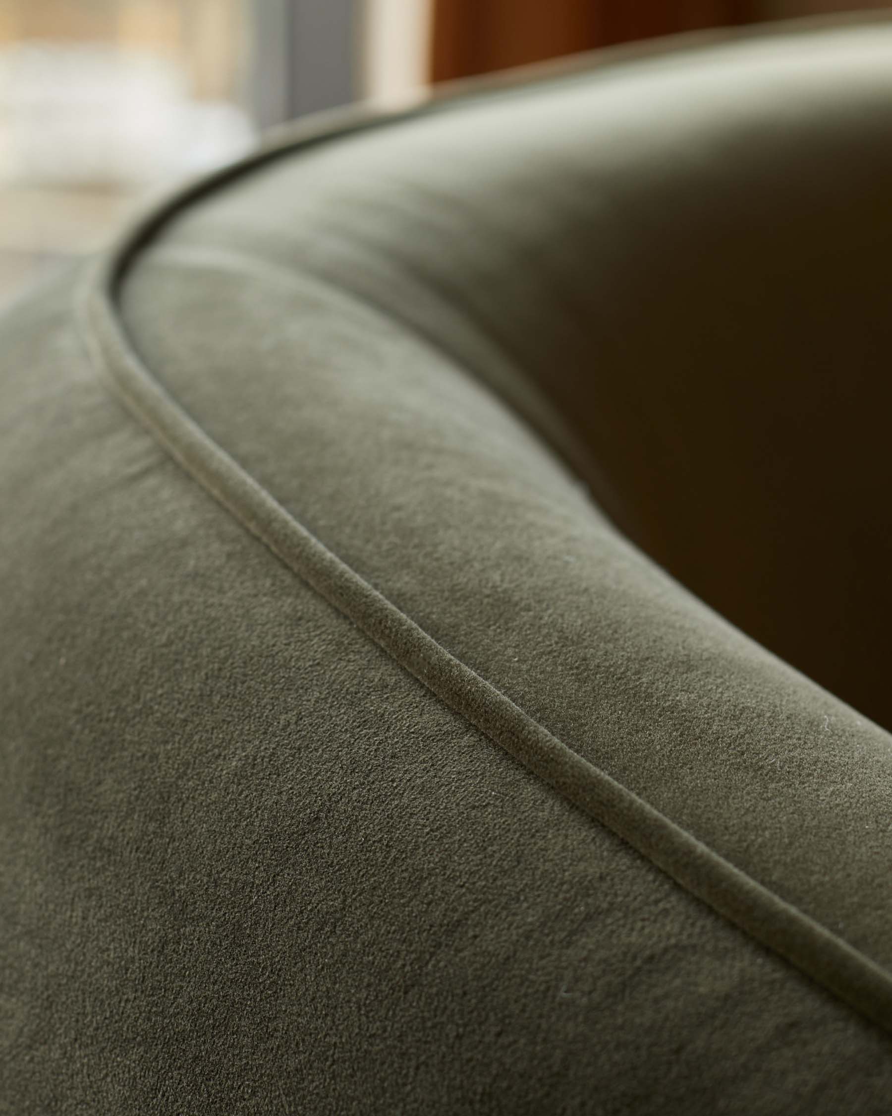 Canapé 3 places Zoey en velours vert olive