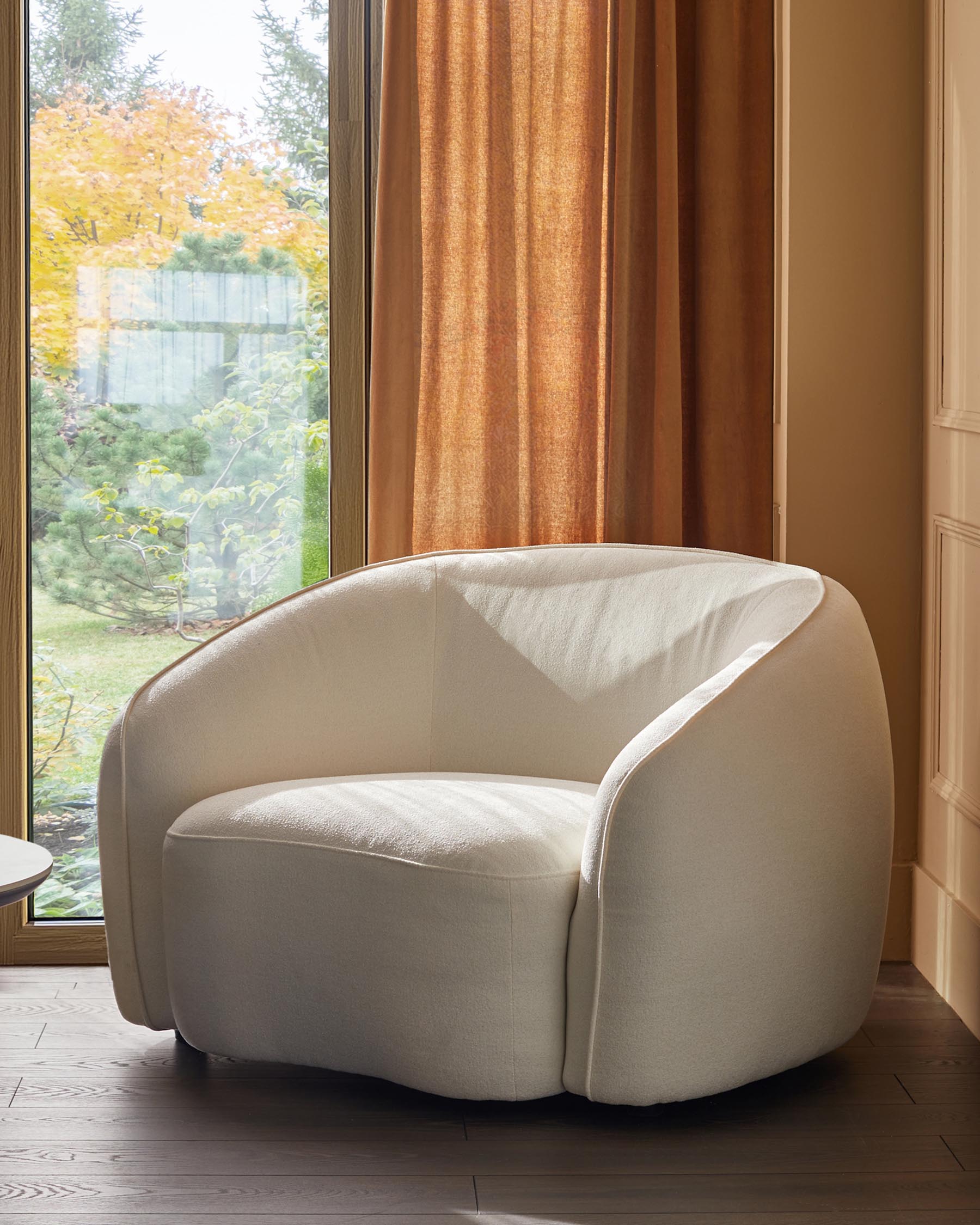 Fauteuil Zoey en bouclette ivoire